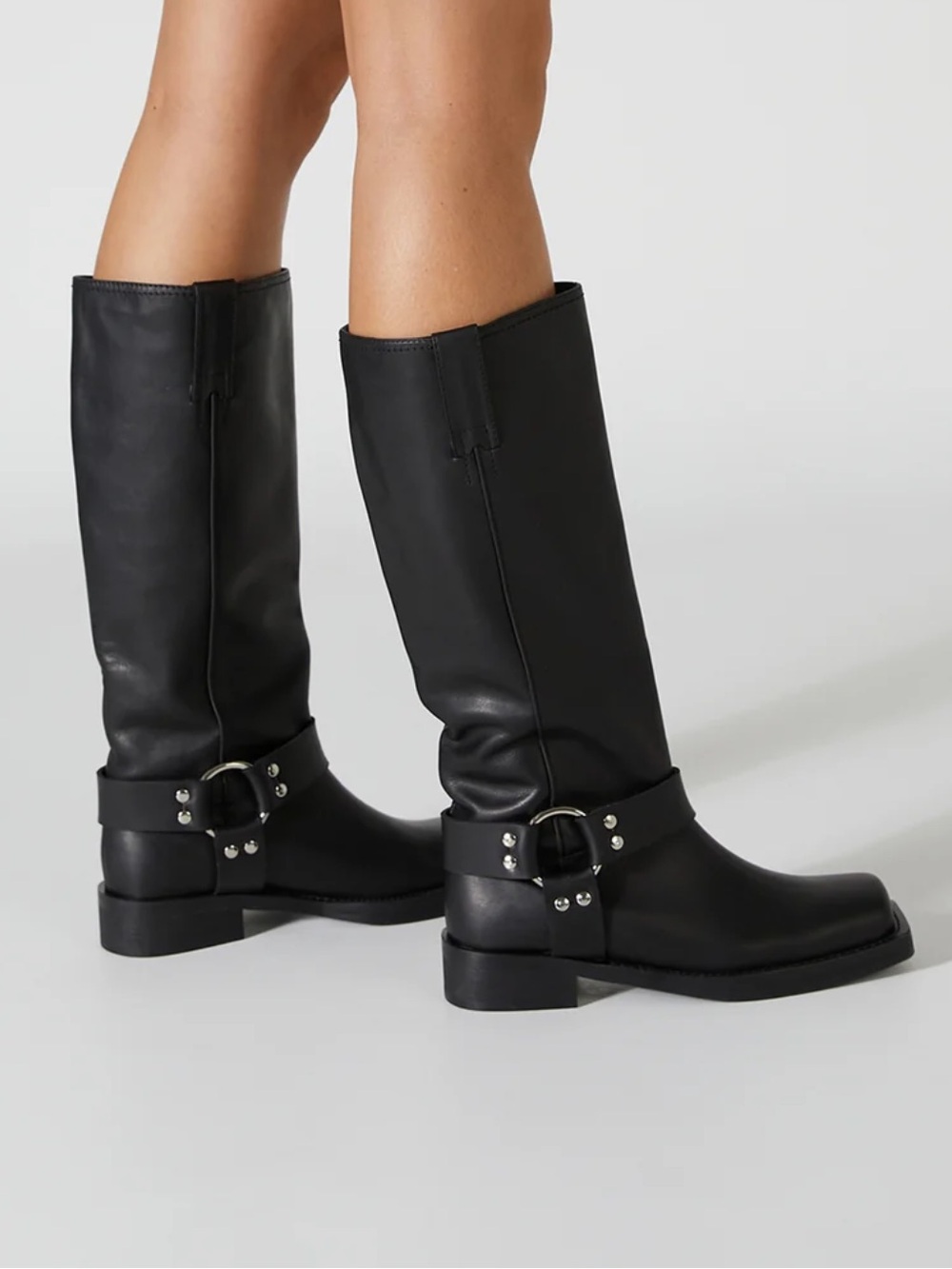 Tony Bianco Wax Black Knee-High Leather Boots EUC 1394
